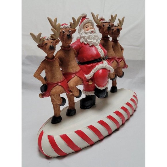 2008 Collections Etc Santa and Reindeer Dancing Musical Tabletop Decorat… - Picture 10 of 16
